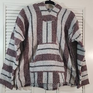 Baja Joe Eco Friendly Pull Over Sweater Red and Grey Small